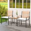 Acacia Wood Patio Conversation Set with Cushions