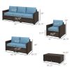 Outsunny Patio Furniture Set with Storage Table