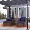 Outsunny Patio Wicker Chair Set with Accent Pillows and Coffee Table; 5-Piece