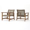 HAMPTON WOOD + WICKER CLUB CHAIRS (Set of 2)