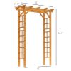 Outsunny Garden Arbor Arch Trellis with Natural Fir Side Panel; 7 ft