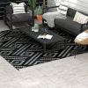 Outsunny Portable 8x10 Patio Mat With Carry Bag; Reversible; Black/Gray Geometric Design