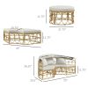 Outsunny Round Wicker Daybed with Cushions and Retractable Canopy; Beige