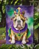 English Bulldog King of Mardi Gras Garden Flag Mailbox Flag Decorative Yard Flag Banner Outside Patio Artwork Yard Flower Beds, Garden Size