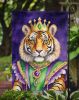 Tiger the King of Mardi Gras Garden Flag Mailbox Flag Decorative Yard Flag Banner Outside Patio Artwork Yard Flower Beds, Garden Size, Multicolor