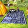 Outsunny Reversible Outdoor Rug with Carry Bag, 9' x 18', Blue & White