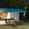 Outsunny 13ft Double-Sided Market Umbrella with Solar Lights; Blue