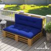 Outsunny 2 Seater Outdoor Bench Replacement Cushions; 3.9" Thick Cushions; Navy Blue