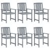 Solid Acacia Wood Patio Chairs with Cushions