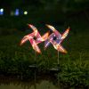 Windmill Solar Wind Spinner With Lights; 2 Pack
