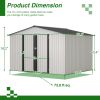 10 ft X 8 ft Outdoor Metal Storage Shed; Grey