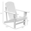 Outsunny Modern Adirondack Chair with cupholder; White