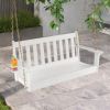 HDPE Patio Porch Swing with Cup Holder; 54 Inch