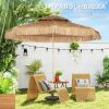 Tiki Patio Umbrella; UPF30+ Protection; 2 Tier Ventilated Top; Natural