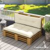 Outsunny 2 Seater Outdoor 3.9" Thick Bench Replacement Cushions; Cream White