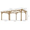 Outsunny 20' x 10' Fir Wood Pergola; Dark Brown