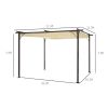 Retractable Patio Pergola with Steel Frame; 11.5'x11.5' UV Resistant Canopy