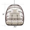 Indoor/Outdoor Ceiling Hanging Egg Chair; UV Resistant Cushion; Stand Not Included