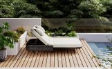 TREXM Patio Rattan Daybed with 5-Position Adjustable Backrest; Removable Cushions & Pillows