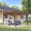 Outsunny 10' x 12' Wood Trellis; Backyard Structure With Concrete Anchors