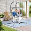 2 Person Patio Rattan Hanging Egg Chair