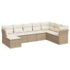 Patio PE Rattan Sectional Sofa Set; Beige
