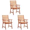 Patio Dining Chairs 3 pcs with Cushions