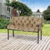 Outsunny Outdoor 3 Seater Bench Cushion; Khaki