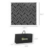 Outsunny Portable 8x10 Patio Mat With Carry Bag; Reversible; Black/Gray Geometric Design