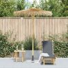 Tiki Umbrella; Banana Leaf - 59.1 in diameter; Bamboo Pole Height - 82.7 in