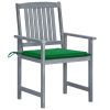 Solid Acacia Wood Patio Chairs with Cushions