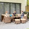 Outsunny Rattan 6 Piece Lounge Set with Cushions; Includes Coffee Table