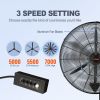 VEVOR Wall-Mount Misting Fan, 24 Inch, 3-speed High Velocity Max. 7000 CFM, Waterproof Oscillating Industrial Wall Fan