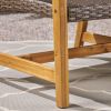 HAMPTON WOOD + WICKER 3 SEAT BENCH