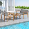 Patio Furniture Set with Loveseat Single Chairs and Coffee Table; 4 Pieces