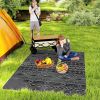 Outsunny Reversible Waterproof Outdoor Rug with Carry Bag; 6' x 9'; Black & Gray Geometric Wall