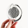 Stainless Steel Flower Of Life Wind Spinner; Reflective Bird Repeller