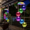Solar Powered Wind Chimes With LED Owl Lights; Waterproof