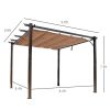 Outsunny 10 ft x10 ft Aluminum Patio Pergola; Retractable Brown Canopy