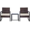Patio PE Wicker Furniture Set with Washable Cushions
