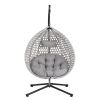 U_STYLE Hanging Egg Chair with Solid Iron Base; Indoor/Outdoor