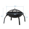 Iron 22" Fire Pit; Black