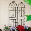Black Metal Garden Trellis; 2 Pack