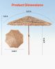Tiki Thatched Patio Umbrella; 9 ft