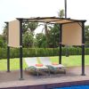 Outsunny 8' x 10' Steel Frame Pergola With Retractable Polyester Fabric Canopy