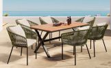 GO All-Weather Patio Dining Set with Acacia Wood Tabletop