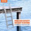 VEVOR Dock Ladder Flip Up 5 Steps, 350lbs Load Capacity, Aluminum Pontoon Boat Ladder with 4" Wide Step & Nonslip Rubber Mat