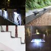 Solar Cool White Deck Railing and Pathway LED Lights; 4 Pieces