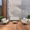 Direct Wicker 6-Piece Acacia Wood Patio Set with Cushions and Coffee Table