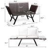 Woven Rattan Patio Sofa; Convertible Daybed with Cushions and Pillows